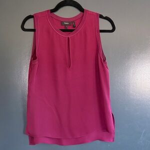 Theory Sleeveless Magenta Silk Blouse